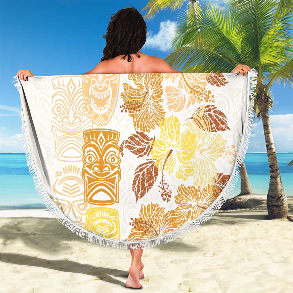 Christmas Aloha Hawaii Tiki Beach Blanket Hibiscus Autumn Colors - Polynesian Pride