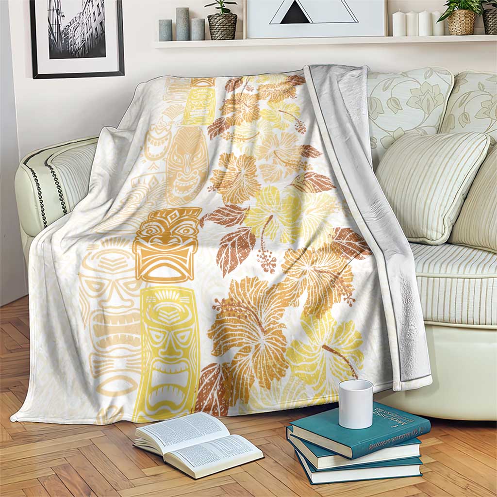 Christmas Aloha Hawaii Tiki Blanket Hibiscus Autumn Colors - Polynesian Pride