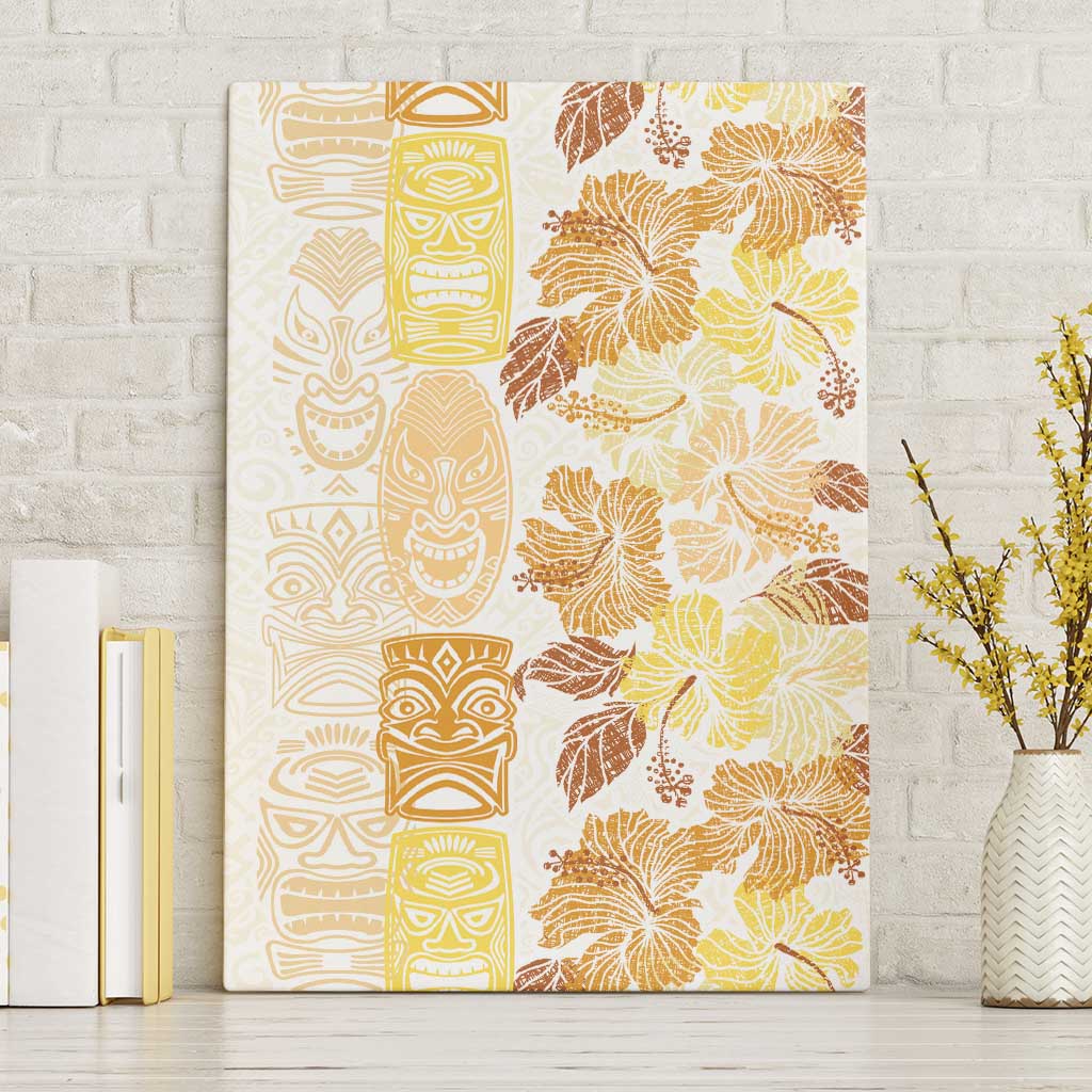 Christmas Aloha Hawaii Tiki Canvas Wall Art Hibiscus Autumn Colors - Polynesian Pride