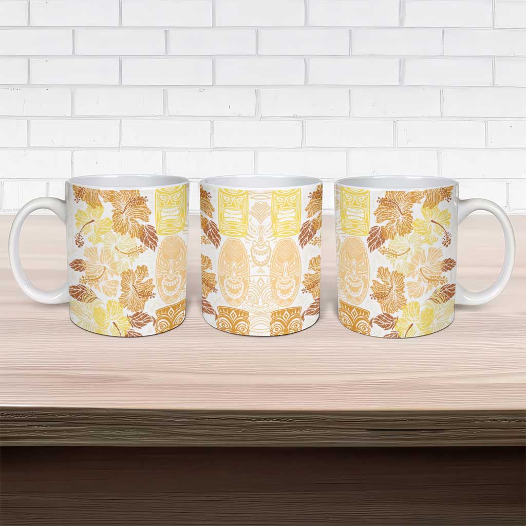 Christmas Aloha Hawaii Tiki Ceramic Mug Hibiscus Autumn Colors - Polynesian Pride