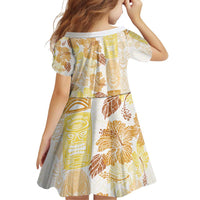 Christmas Aloha Hawaii Tiki Family Matching Off Shoulder Short Dress and Hawaiian Shirt Hibiscus Autumn Colors - Polynesian Pride