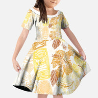 Christmas Aloha Hawaii Tiki Family Matching Summer Maxi Dress and Hawaiian Shirt Hibiscus Autumn Colors - Polynesian Pride