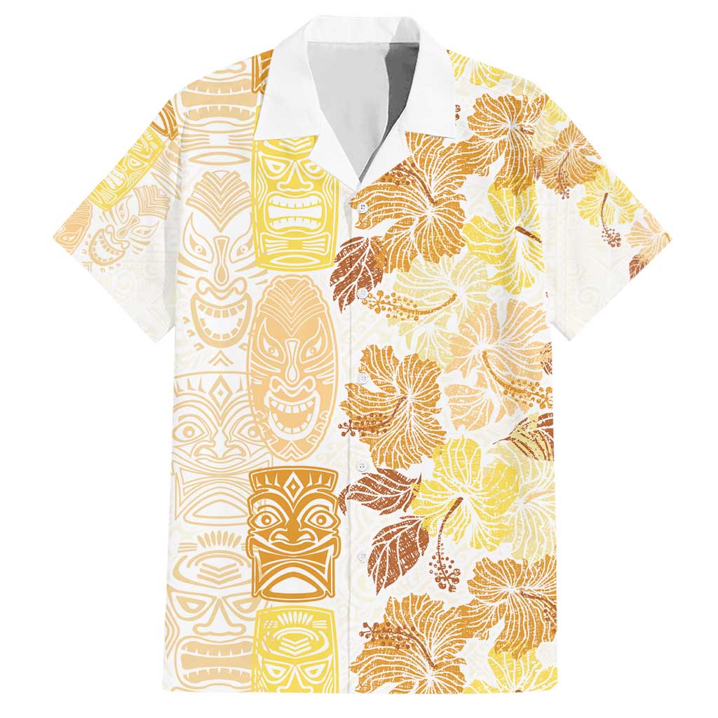 Christmas Aloha Hawaii Tiki Hawaiian Shirt Hibiscus Autumn Colors - Polynesian Pride