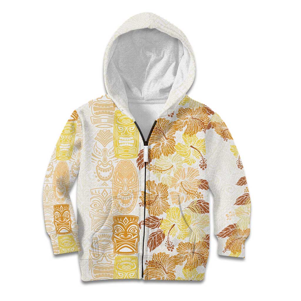 Christmas Aloha Hawaii Tiki Kid Hoodie Hibiscus Autumn Colors - Polynesian Pride