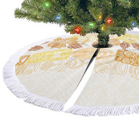 Christmas Aloha Hawaii Tiki Tree Skirt Hibiscus Autumn Colors - Polynesian Pride