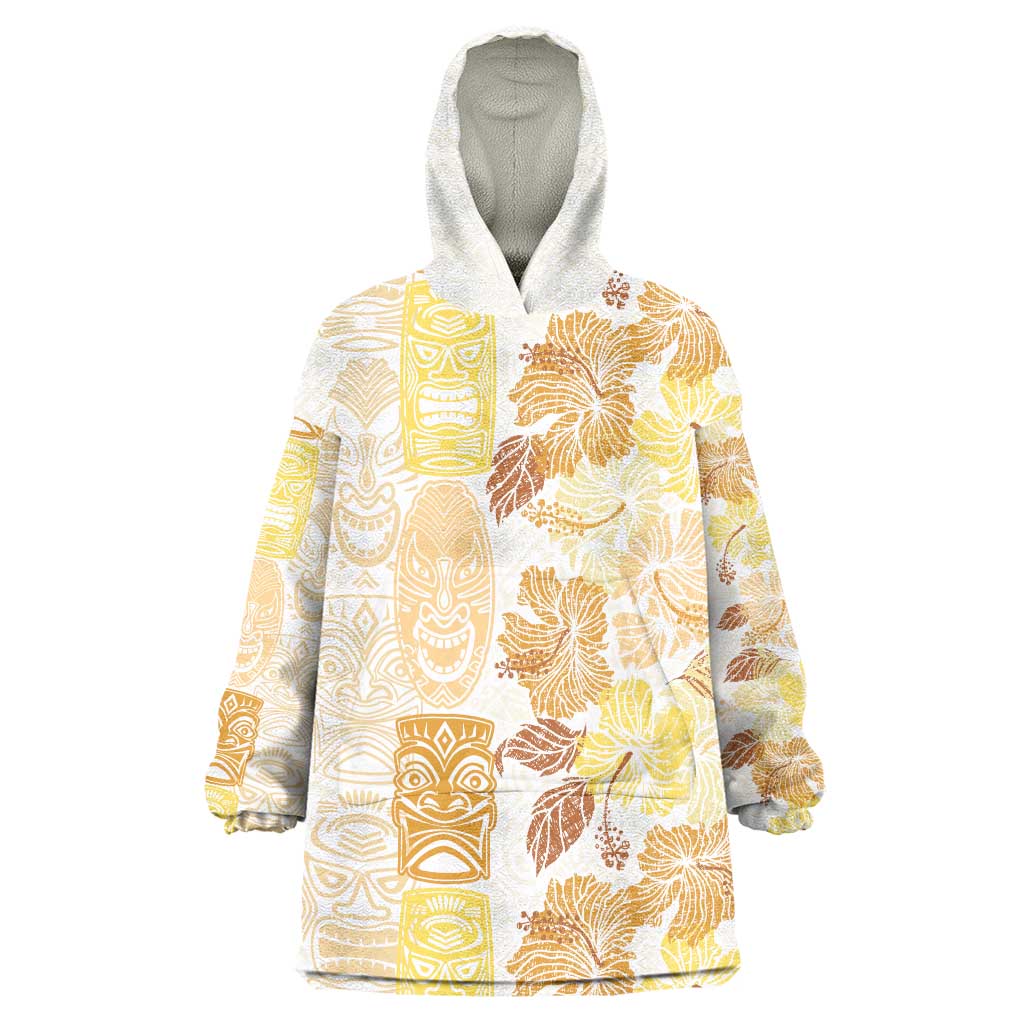 Christmas Aloha Hawaii Tiki Wearable Blanket Hoodie Hibiscus Autumn Colors - Polynesian Pride