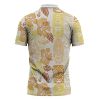 Christmas Aloha Hawaii Tiki Zipper Polo Shirt Hibiscus Autumn Colors - Polynesian Pride