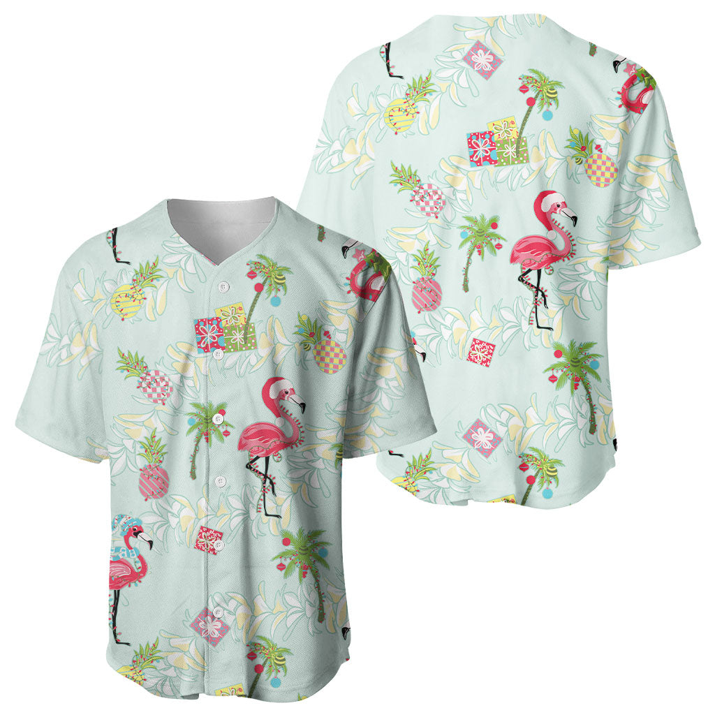 Aloha Hawaii Christmas Seamless Baseball Jersey Plumeria Lei LT7 - Polynesian Pride
