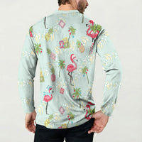 Aloha Hawaii Christmas Seamless Button Sweatshirt Plumeria Lei LT7 - Polynesian Pride