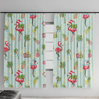 Aloha Hawaii Christmas Seamless Window Curtain Plumeria Lei LT7 With Hooks Cerulean - Polynesian Pride