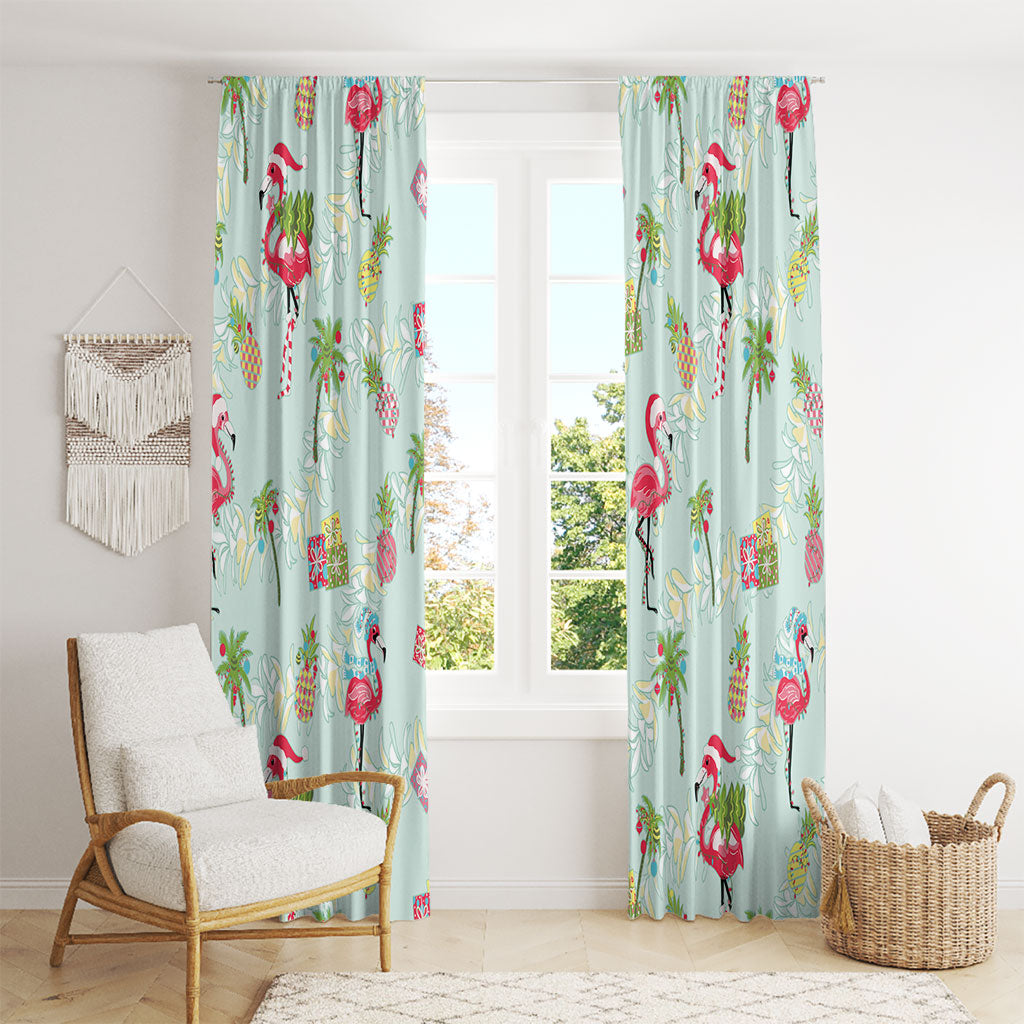 Aloha Hawaii Christmas Seamless Window Curtain Plumeria Lei LT7 - Polynesian Pride
