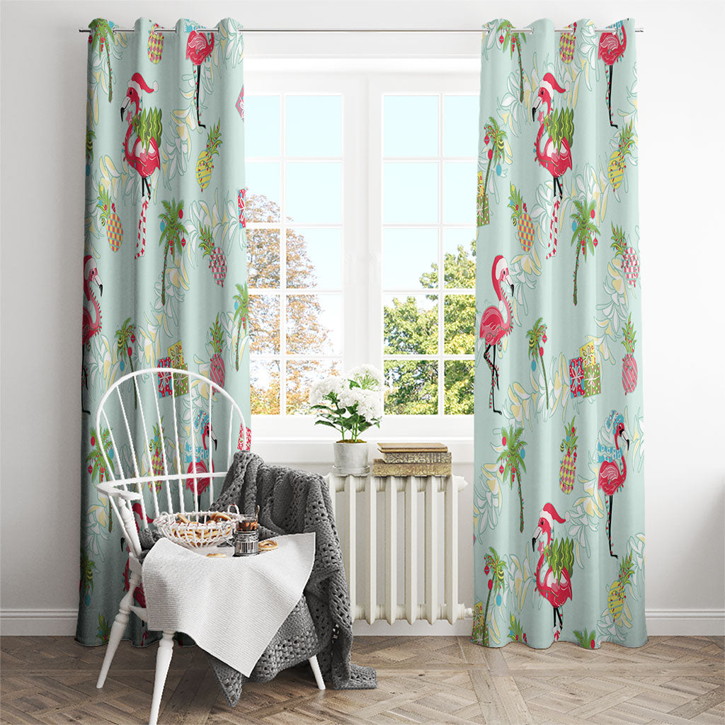 Aloha Hawaii Christmas Seamless Window Curtain Plumeria Lei LT7 - Polynesian Pride