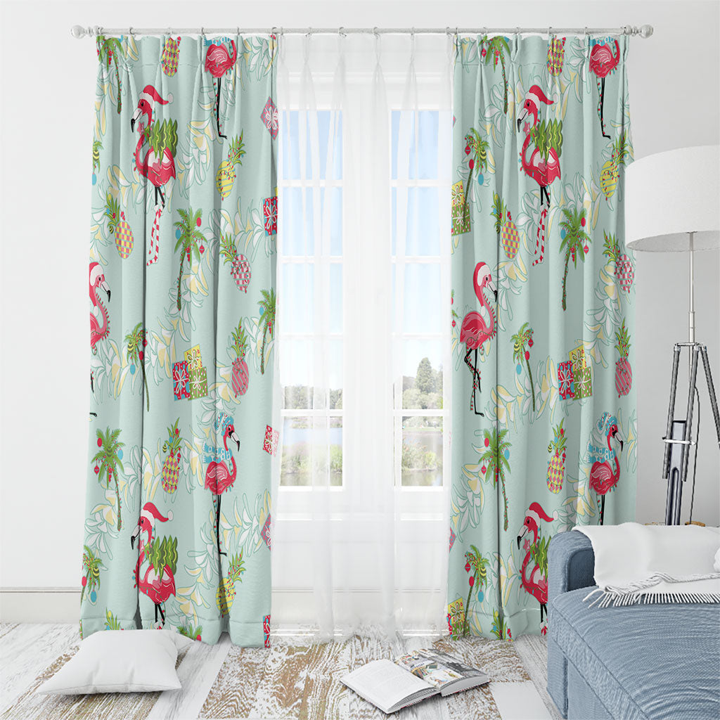 Aloha Hawaii Christmas Seamless Window Curtain Plumeria Lei LT7 - Polynesian Pride