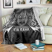 Custom New Zealand Rugby Blanket 2023 World Cup Aotearoa Haka Face LT7 - Polynesian Pride