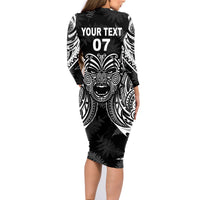 New Zealand Rugby Family Matching Long Sleeve Bodycon Dress and Hawaiian Shirt 2023 World Cup Aotearoa Create History LT7 - Polynesian Pride