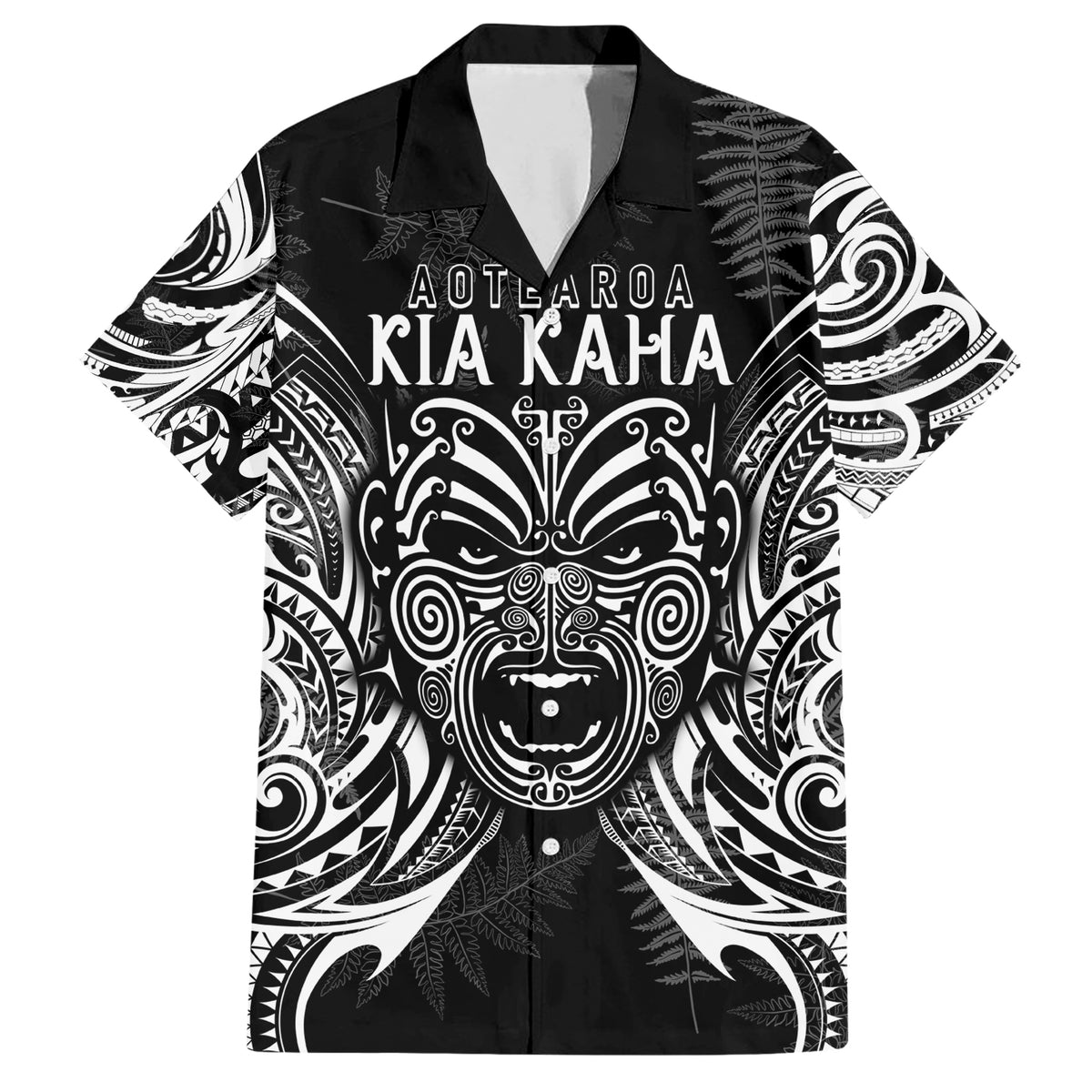 New Zealand Rugby Family Matching Short Sleeve Bodycon Dress and Hawaiian Shirt 2023 World Cup Aotearoa Create History LT7 Dad's Shirt - Short Sleeve Black - Polynesian Pride