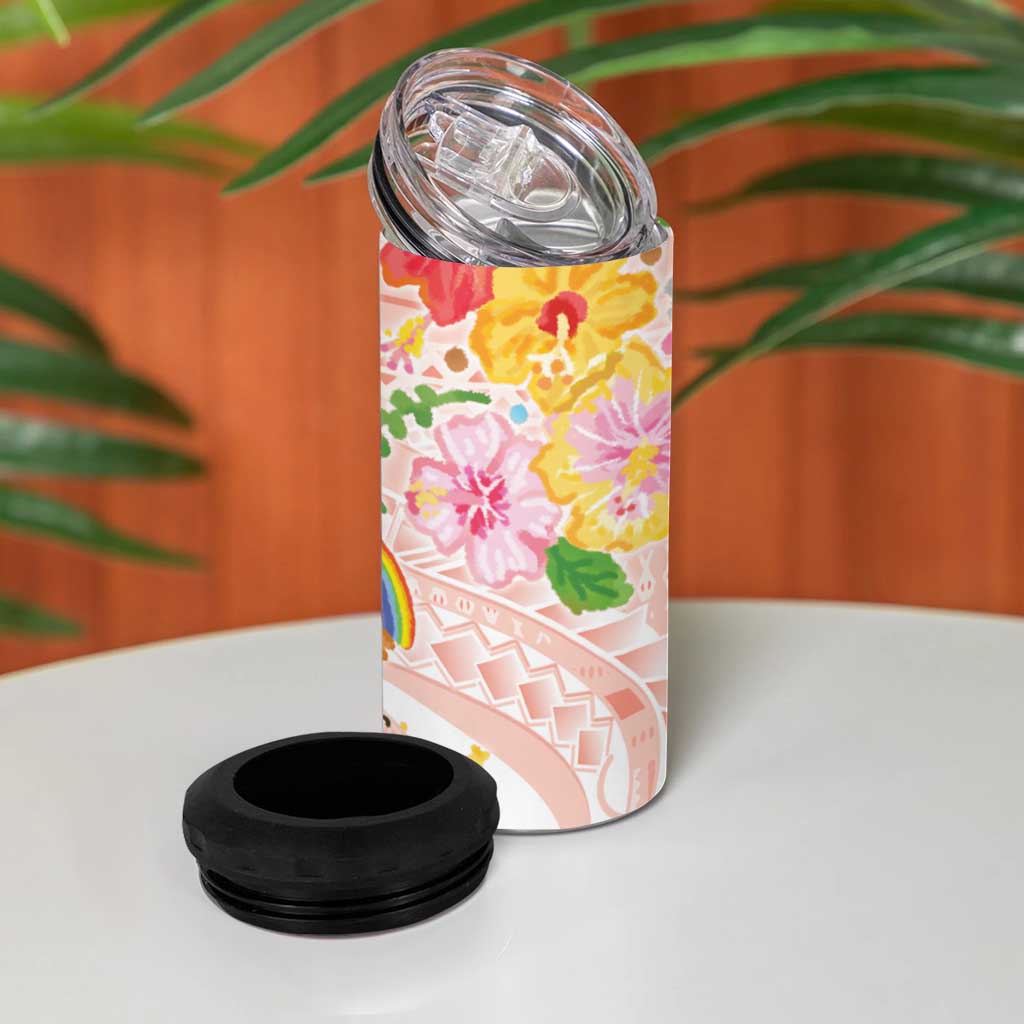 Aloha Hawaii 4 in 1 Can Cooler Tumbler Kawaii Mele Kalikimaka - Pastel Fever
