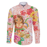 Aloha Hawaii Family Matching Mermaid Dress and Hawaiian Shirt Kawaii Mele Kalikimaka - Pastel Fever