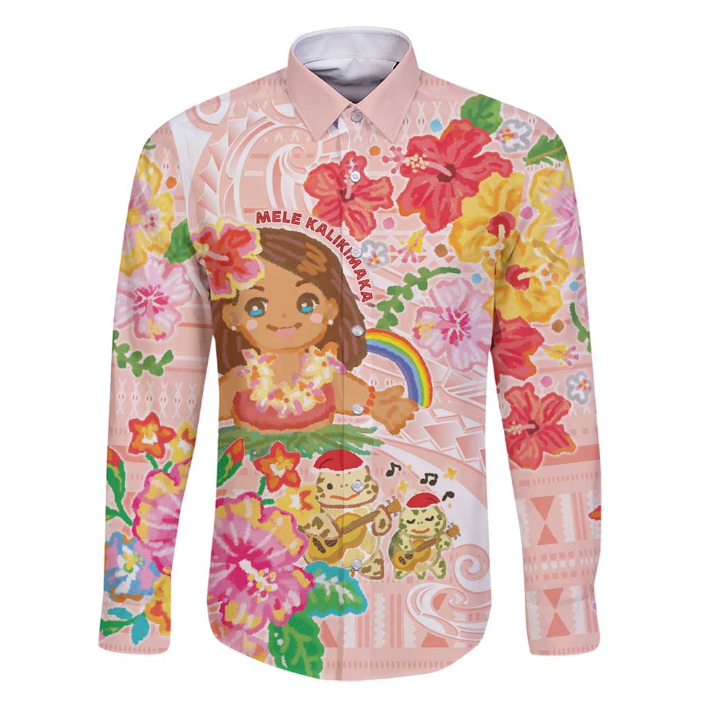 Aloha Hawaii Family Matching Off Shoulder Short Dress and Hawaiian Shirt Kawaii Mele Kalikimaka - Pastel Fever