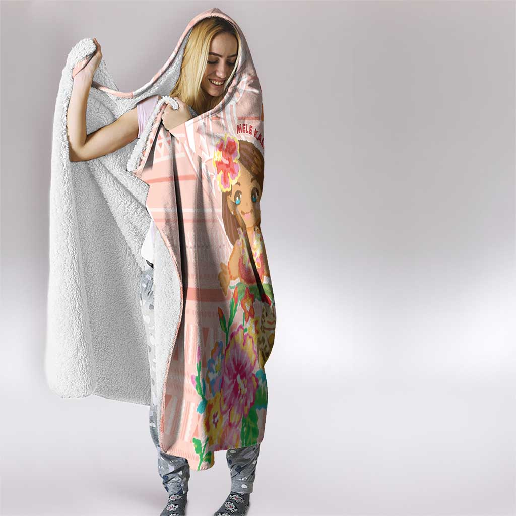 Aloha Hawaii Hooded Blanket Kawaii Mele Kalikimaka - Pastel Fever LT7 - Polynesian Pride