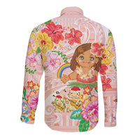 Aloha Hawaii Long Sleeve Button Shirt Kawaii Mele Kalikimaka - Pastel Fever