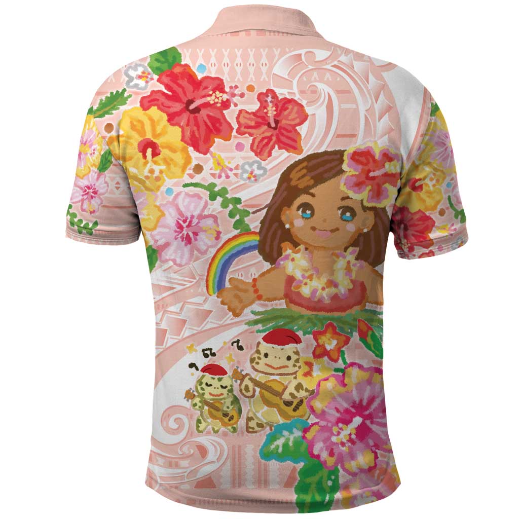 Aloha Hawaii Polo Shirt Kawaii Mele Kalikimaka - Pastel Fever LT7 - Polynesian Pride
