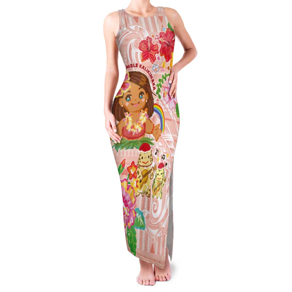 Aloha Hawaii Tank Maxi Dress Kawaii Mele Kalikimaka - Pastel Fever