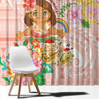 Aloha Hawaii Window Curtain Kawaii Mele Kalikimaka - Pastel Fever