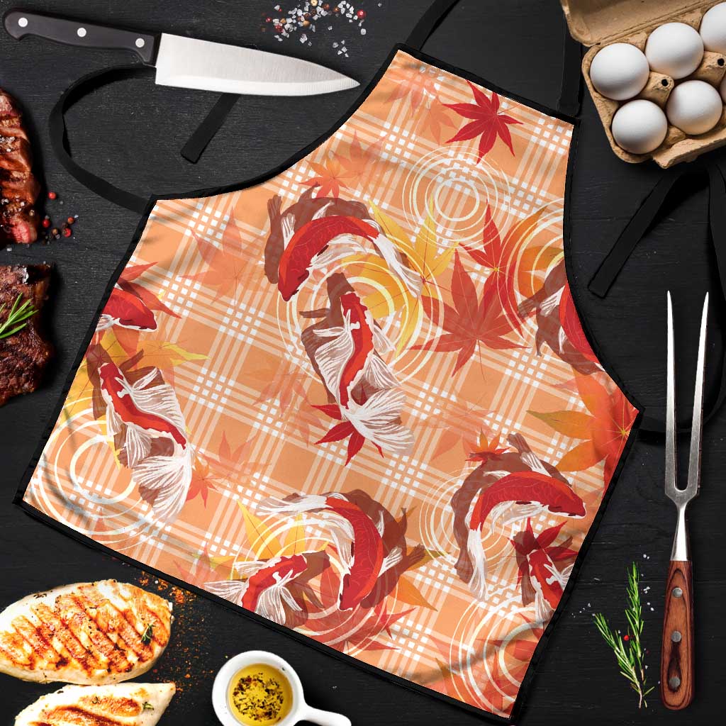 Orange Palaka Hawaii Aloha Apron Koi Pond Mix Japanese Maple - Polynesian Pride