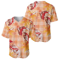 Orange Palaka Hawaii Aloha Baseball Jersey Koi Pond Mix Japanese Maple - Polynesian Pride