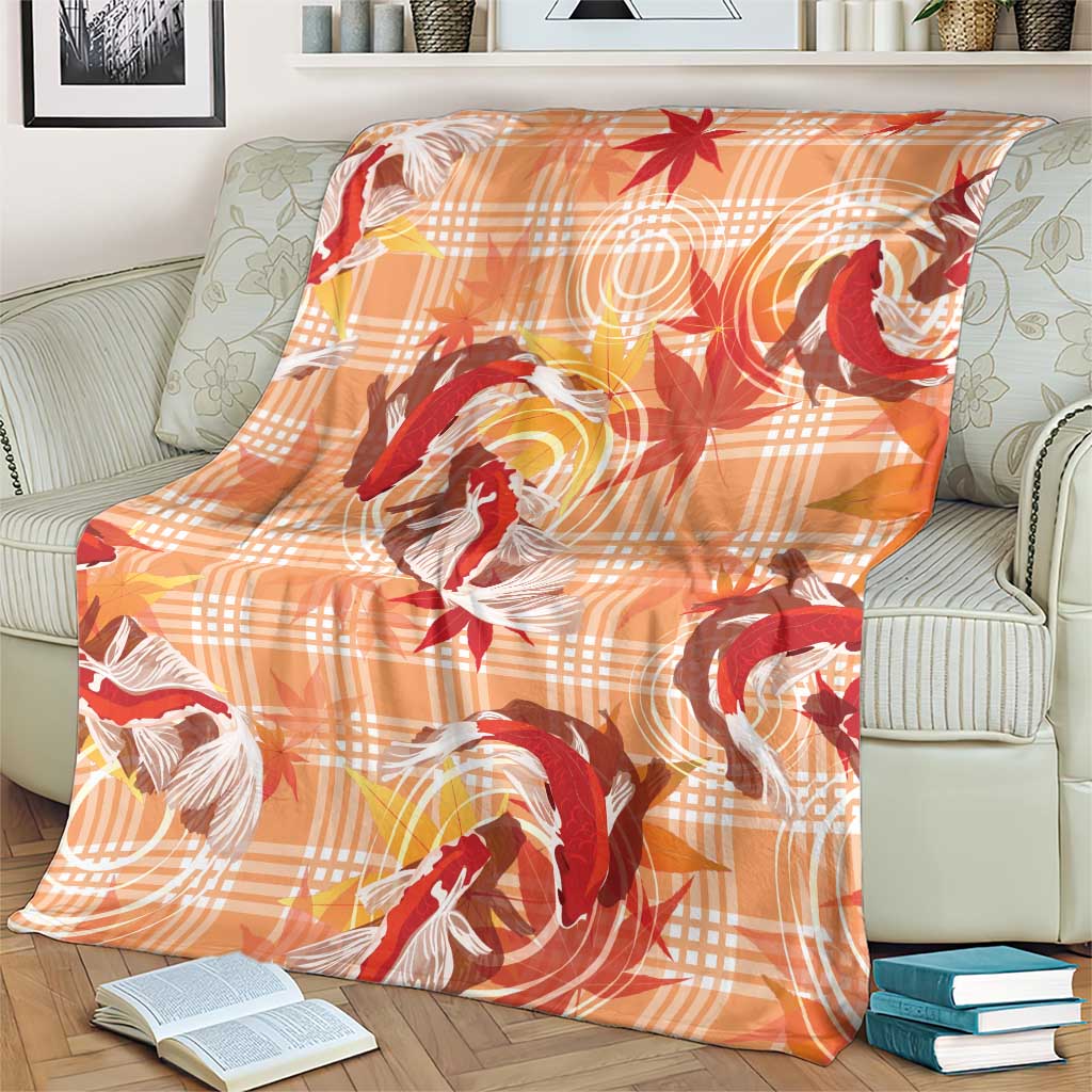 Orange Palaka Hawaii Aloha Blanket Koi Pond Mix Japanese Maple - Polynesian Pride
