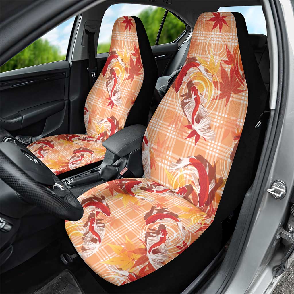 Orange Palaka Hawaii Aloha Car Seat Cover Koi Pond Mix Japanese Maple - Polynesian Pride
