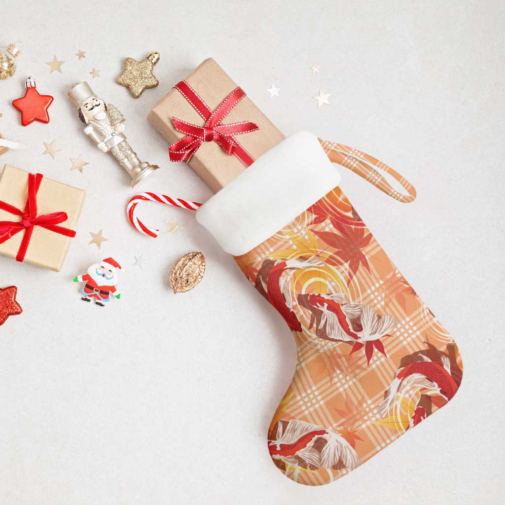 Orange Palaka Hawaii Aloha Christmas Stocking Koi Pond Mix Japanese Maple - Polynesian Pride