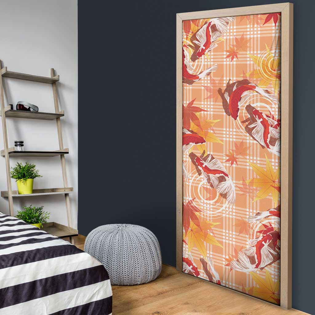 Orange Palaka Hawaii Aloha Door Cover Koi Pond Mix Japanese Maple - Polynesian Pride