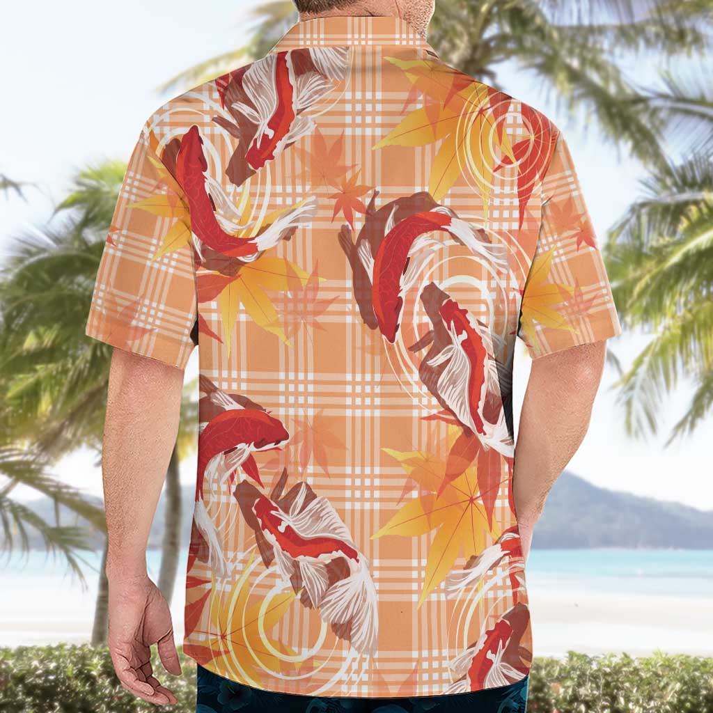 Orange Palaka Hawaii Aloha Hawaiian Shirt Koi Pond Mix Japanese Maple - Polynesian Pride