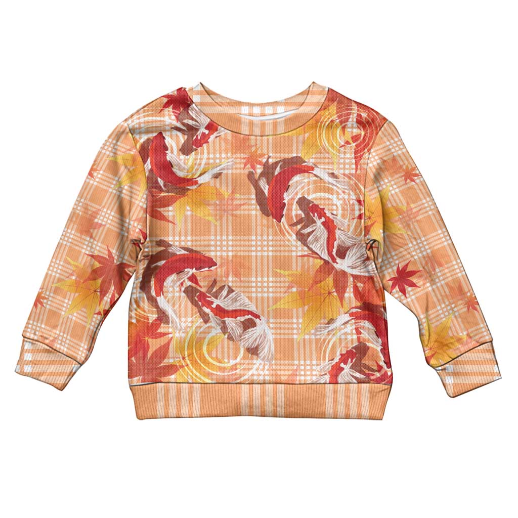 Orange Palaka Hawaii Aloha Kid Ugly Christmas Sweater Koi Pond Mix Japanese Maple - Polynesian Pride