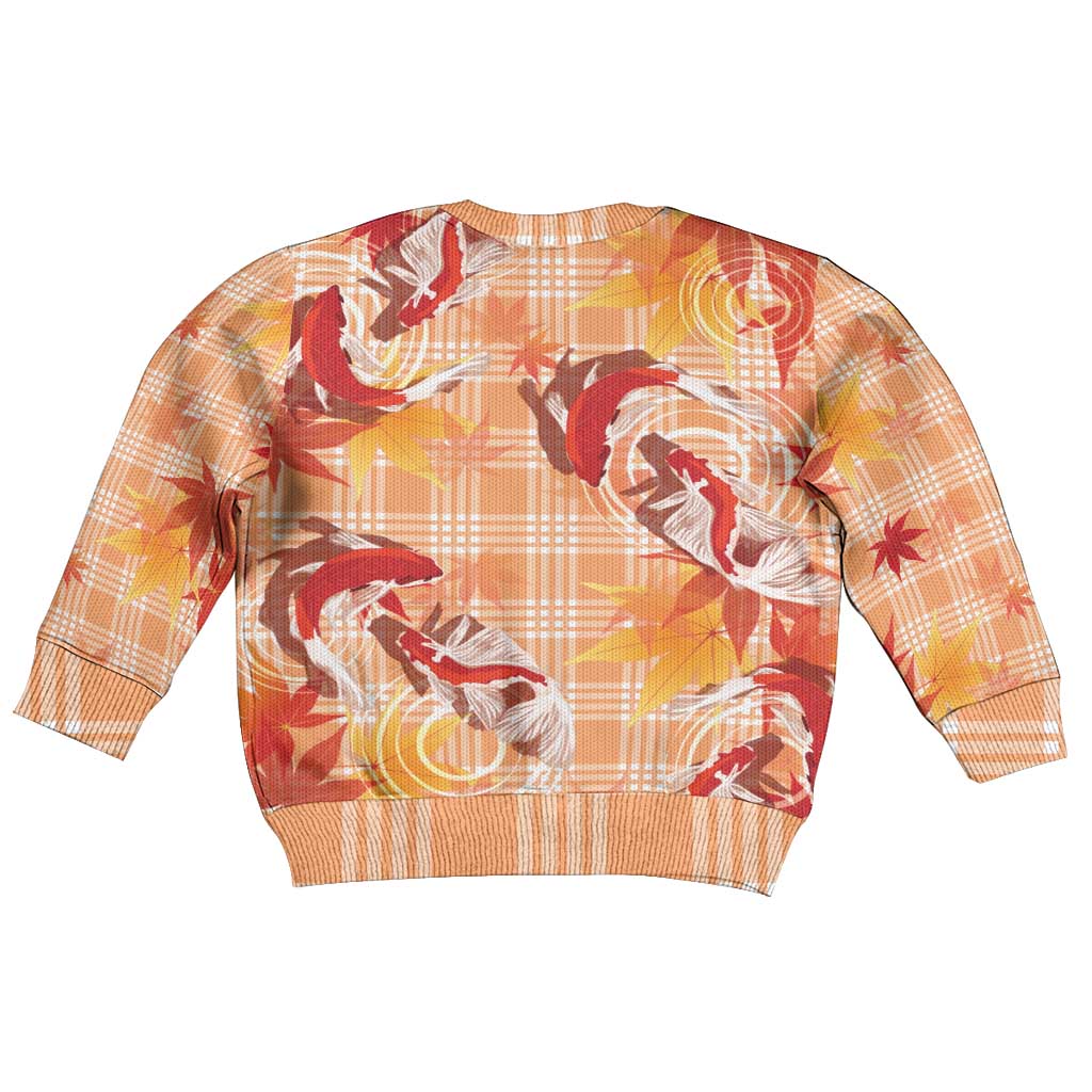 Orange Palaka Hawaii Aloha Kid Ugly Christmas Sweater Koi Pond Mix Japanese Maple - Polynesian Pride