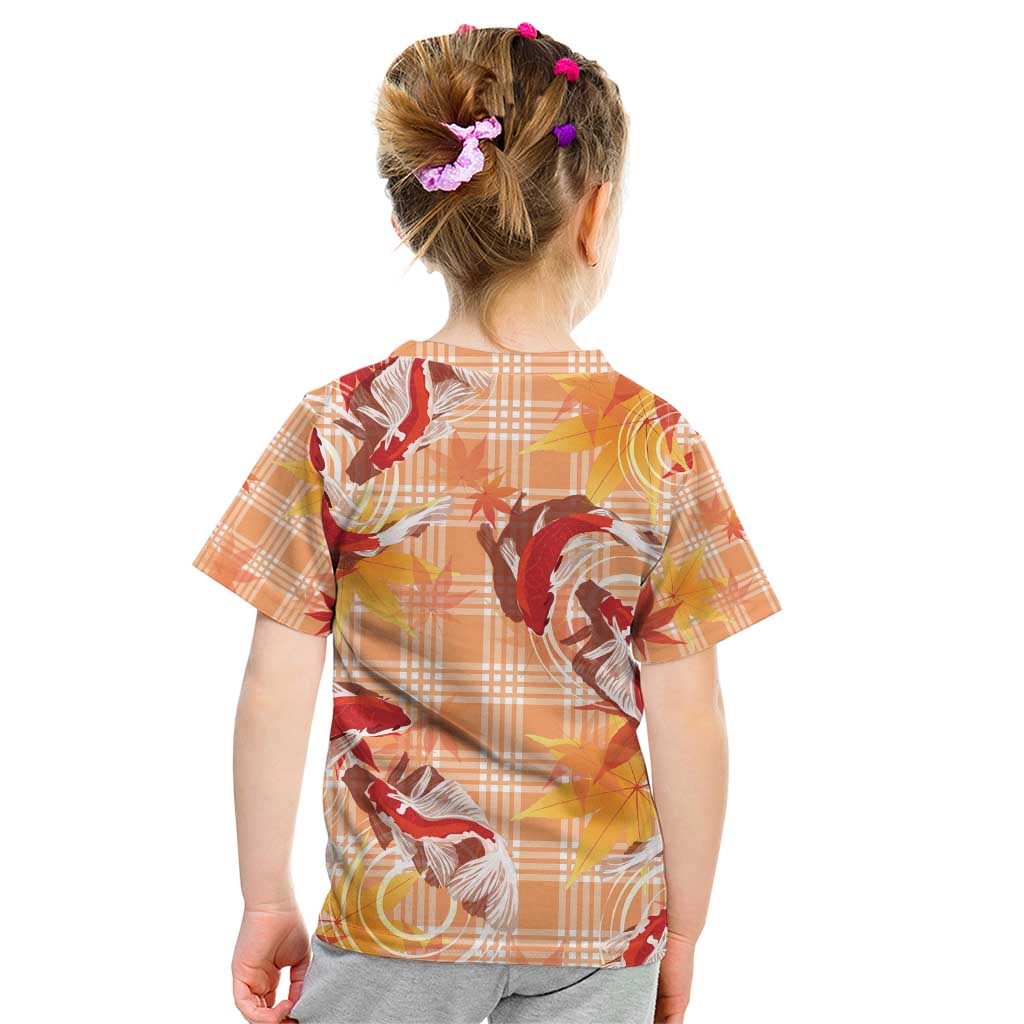Orange Palaka Hawaii Aloha Kid T Shirt Koi Pond Mix Japanese Maple - Polynesian Pride