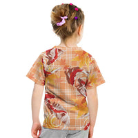 Orange Palaka Hawaii Aloha Kid T Shirt Koi Pond Mix Japanese Maple - Polynesian Pride