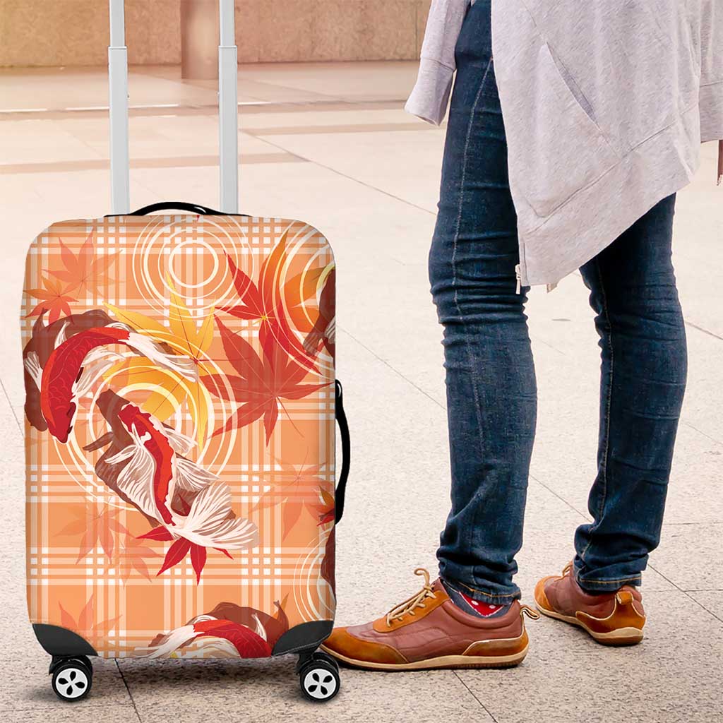 Orange Palaka Hawaii Aloha Luggage Cover Koi Pond Mix Japanese Maple - Polynesian Pride