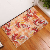 Orange Palaka Hawaii Aloha Rubber Doormat Koi Pond Mix Japanese Maple - Polynesian Pride