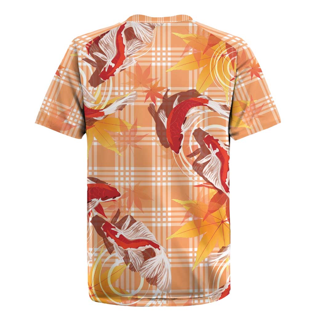 Orange Palaka Hawaii Aloha Rugby Jersey Koi Pond Mix Japanese Maple - Polynesian Pride