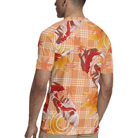 Orange Palaka Hawaii Aloha Rugby Jersey Koi Pond Mix Japanese Maple - Polynesian Pride