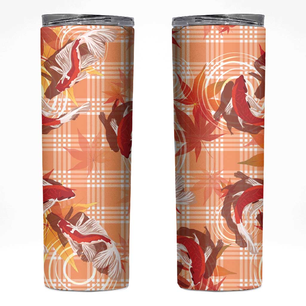 Orange Palaka Hawaii Aloha Skinny Tumbler Koi Pond Mix Japanese Maple - Polynesian Pride