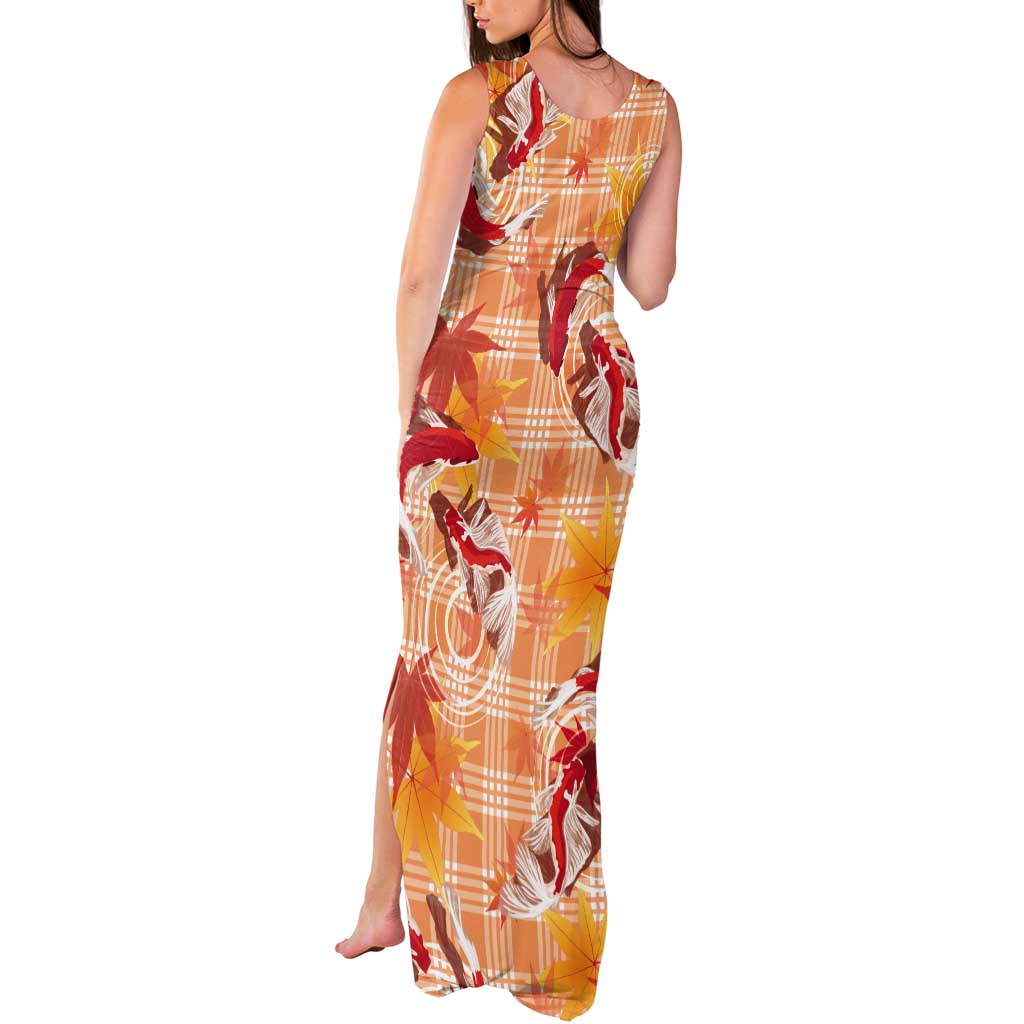 Orange Palaka Hawaii Aloha Tank Maxi Dress Koi Pond Mix Japanese Maple - Polynesian Pride