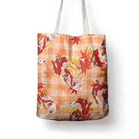 Orange Palaka Hawaii Aloha Tote Bag Koi Pond Mix Japanese Maple - Polynesian Pride