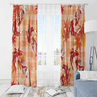 Orange Palaka Hawaii Aloha Window Curtain Koi Pond Mix Japanese Maple - Polynesian Pride