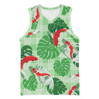 Lime Palaka Hawaii Aloha Basketball Jersey Koi Pond Mix Monstera - Polynesian Pride