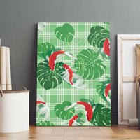 Lime Palaka Hawaii Aloha Canvas Wall Art Koi Pond Mix Monstera - Polynesian Pride