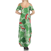 Lime Palaka Hawaii Aloha Summer Maxi Dress Koi Pond Mix Monstera - Polynesian Pride